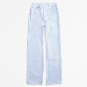 Abercrombie & Fitch Curve Love High Rise 90s Relaxed Jean, Blue Stripe